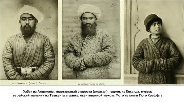 1902 Узбек из Андижана, ; таджик из Коканда, мулла; еврейский мальчик из Ташкента