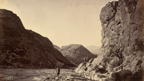 1879 View of Ali Majid Fortress from Brook 1, Reglar Troops of Peshavar Valley