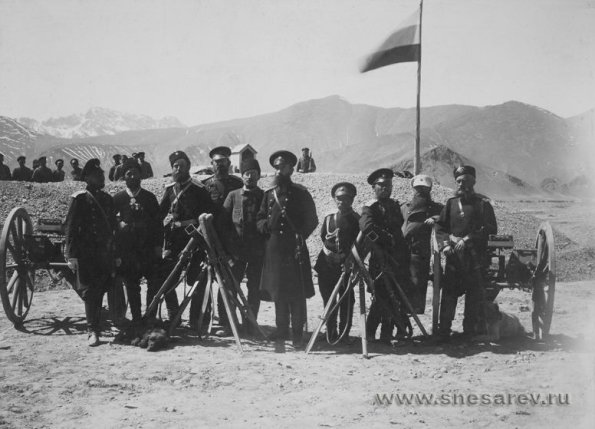 1893 Post in Pamirs, Swen Gedin, V. N. Zaytsev among Russian Officers