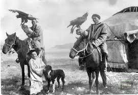 1900 Burgut Hunters at Yurt