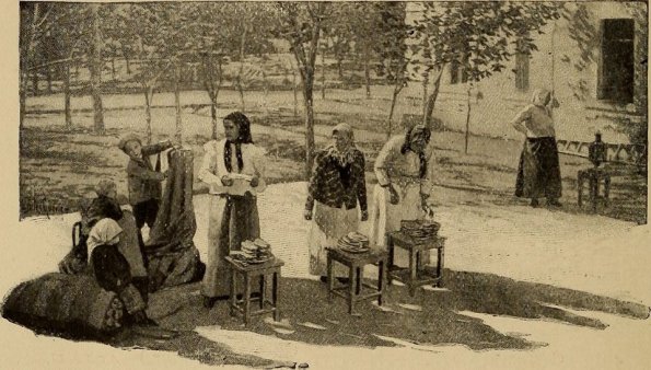 1902 Станция Закаспиской ЖД Женщины Продающие Хлеб