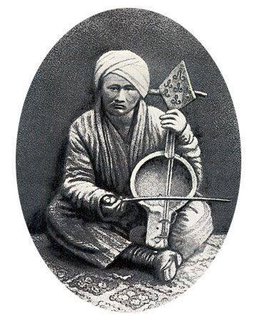 1910 Kazakh with Musical Instrument