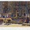 1925 Бухара Открытка с Картиной П Котова Рынок в Бухаре