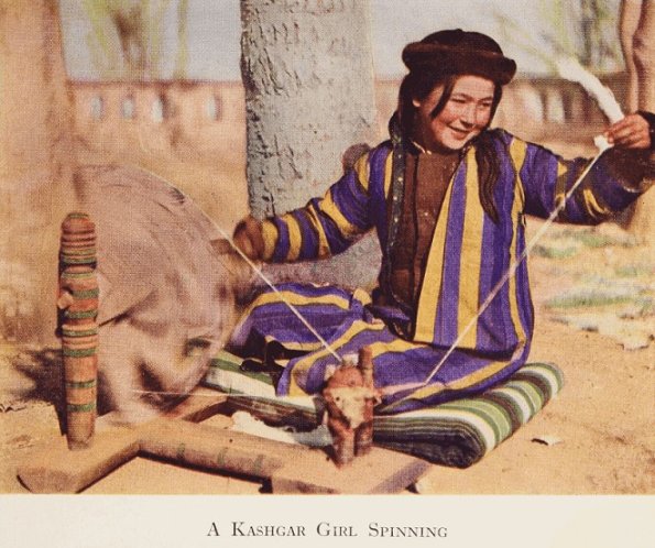 1933 Kashgar Girl Spinning