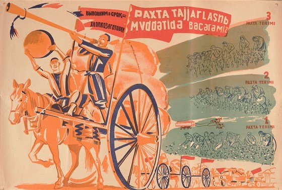 1935 Предпл Узбекистан Плакат о Сборе Хлопка