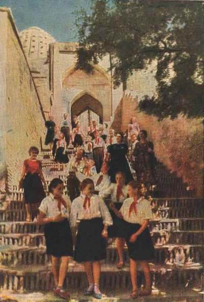 1958 Узбекистан Почтовая Карточка Самарканд Шахи-Зинда Лестница к верхней группе мавзолеев
