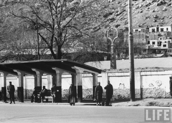 1962 Afghanistan Bus Stop and Russian Women