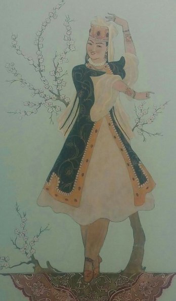 1965 Предпл Рисунок Ч Ахмарова Танцовщица
