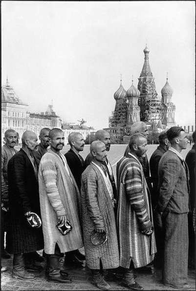 1965 Uzbeks in Line to Lenin Mausoleum