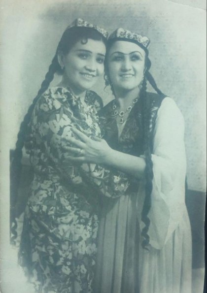 1970 Tashkent Navoi Theater Actresses Mukkaram Turgunbayeva and Nazira Ahmedova