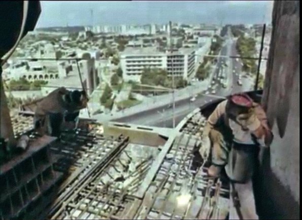 1980 Ташкент Монтажники-Высотники на Строительстве Гостиницы Москва