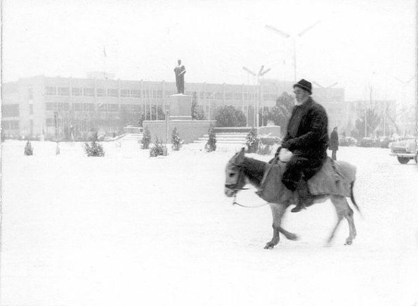 1980 Andijan Lenin Statue and Old Man on Donkey